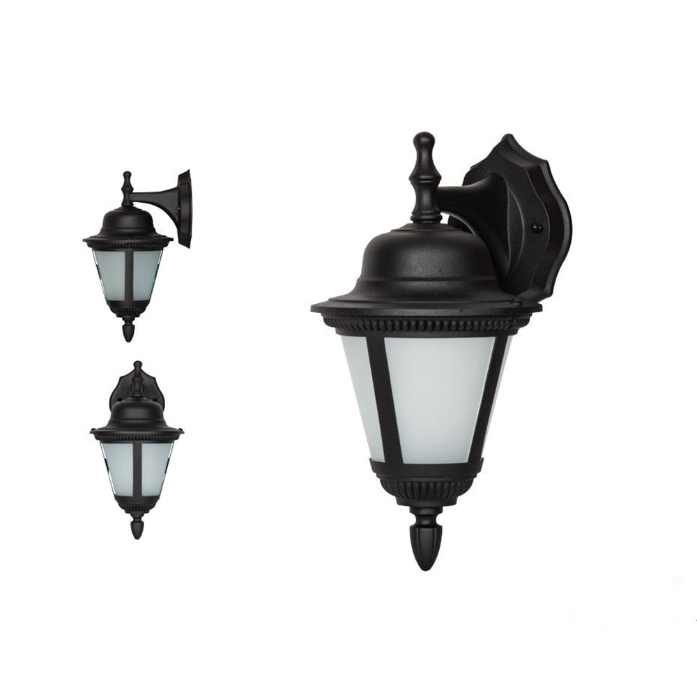 Luminance LED Porch Lantern Wall Mount Fixture 9W 3000K/Warm White 830 Lumen Black/Frosted Glass F9990-31