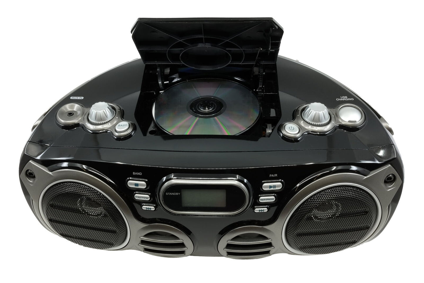 Proscan PRCD682BT Black Bluetooth Portable CD Radio Boombox with AM/FM Radio