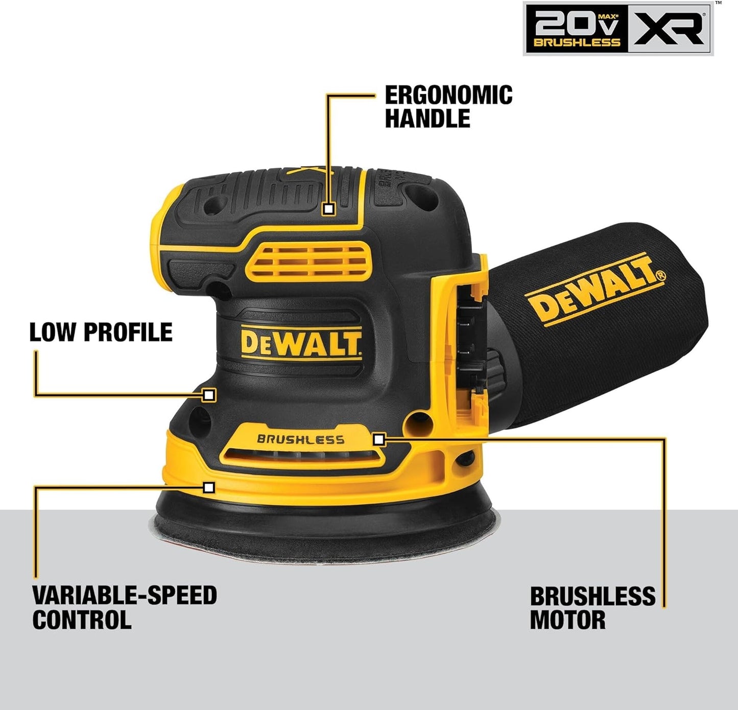 DeWalt Brushless 20V MAX XR Cordless Brushless 5 in. Random Orbital Sander (Tool Only) DCW210B