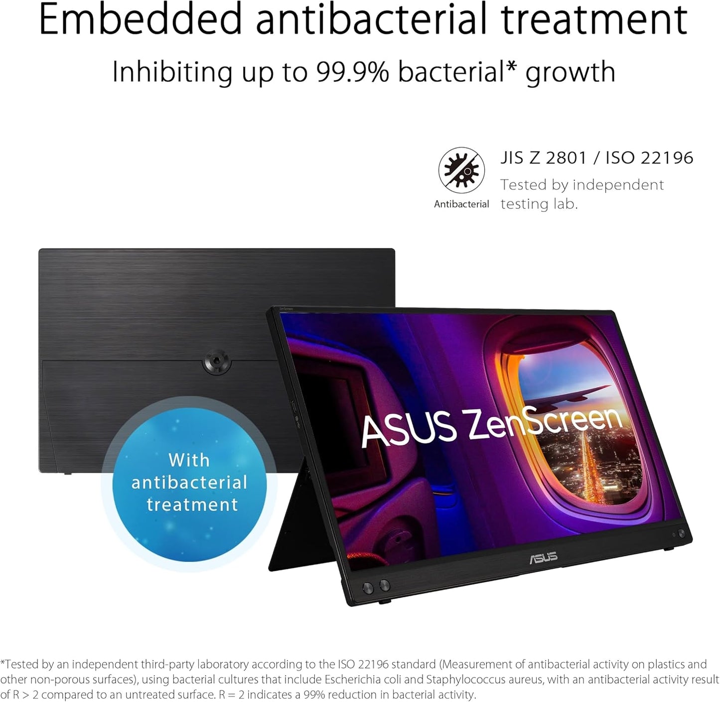 ASUS ZenScreen 15.6" 1080p 5ms 60Hz FHD Portable Monitor, IPS Panel, Ultra Thin, Kickstand Design MB16ACVR