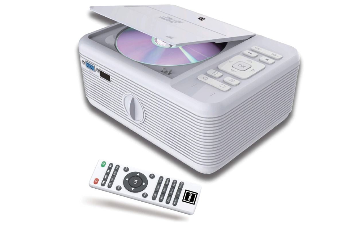RCA Bluetooth 1080p Home Theatre Projector with DVD player White RPJ140