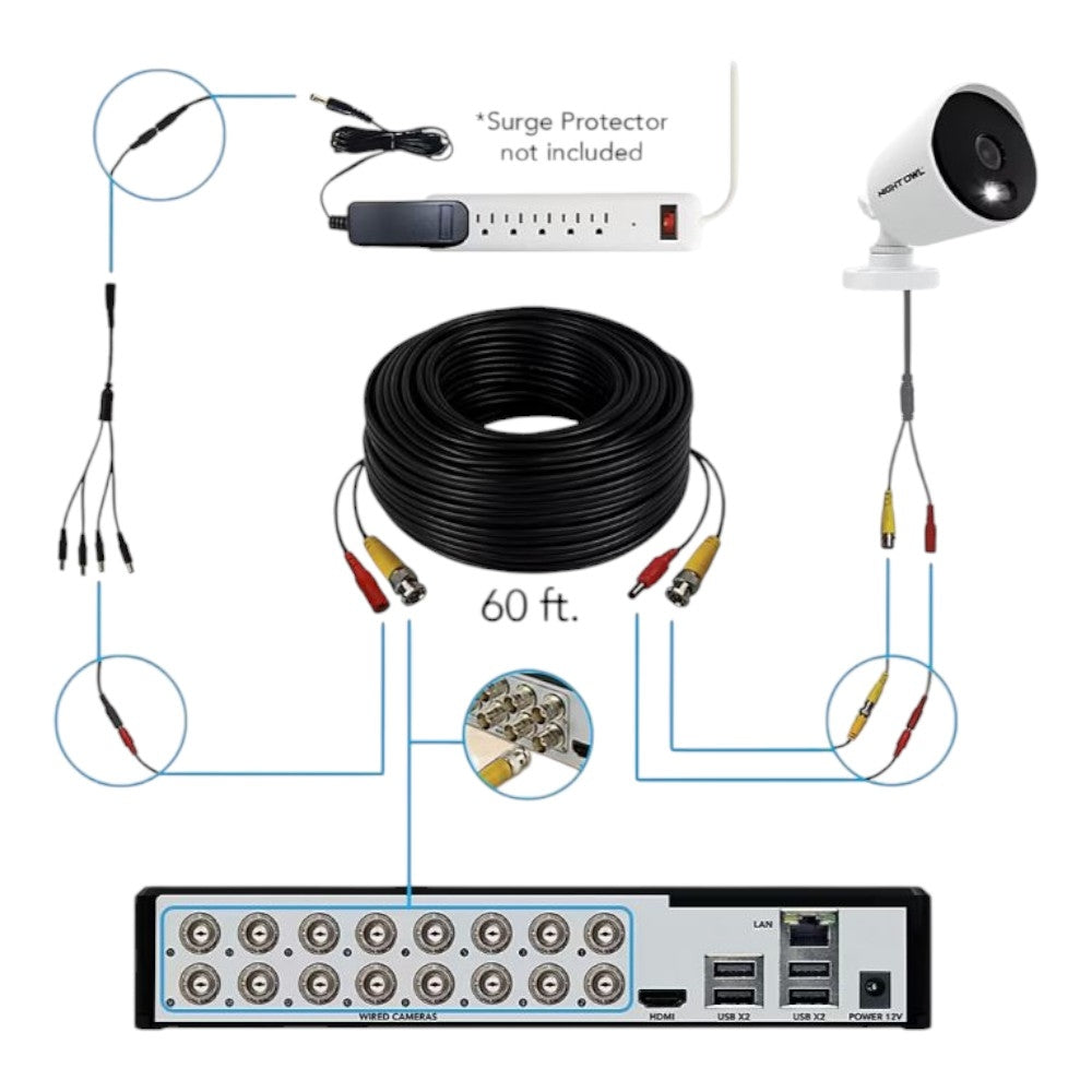 Night Owl 16-Ch 10-Camera 1080p Security System 1TB HDD DVR & Spotlights CL-D2P-16-110L
