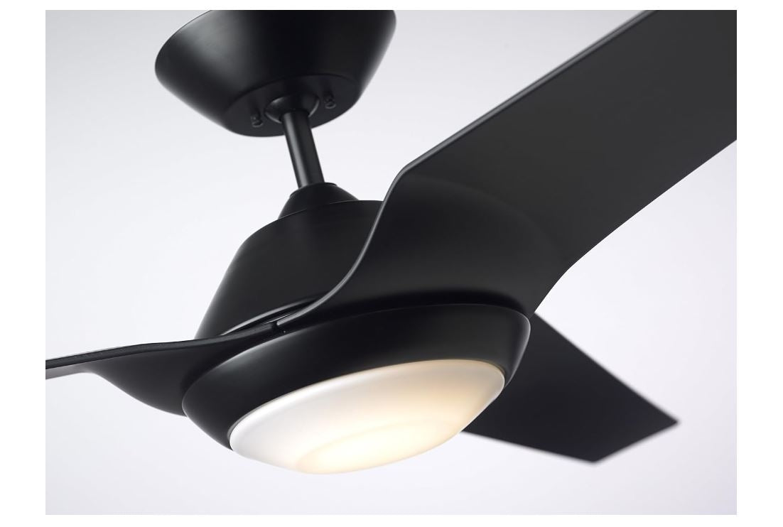 Kathy Ireland Home Luminance 60" Barbeque Black 3-Blade LED Ceiling Fan w/ Light Wall-mounted 3-Blade CF275BQ