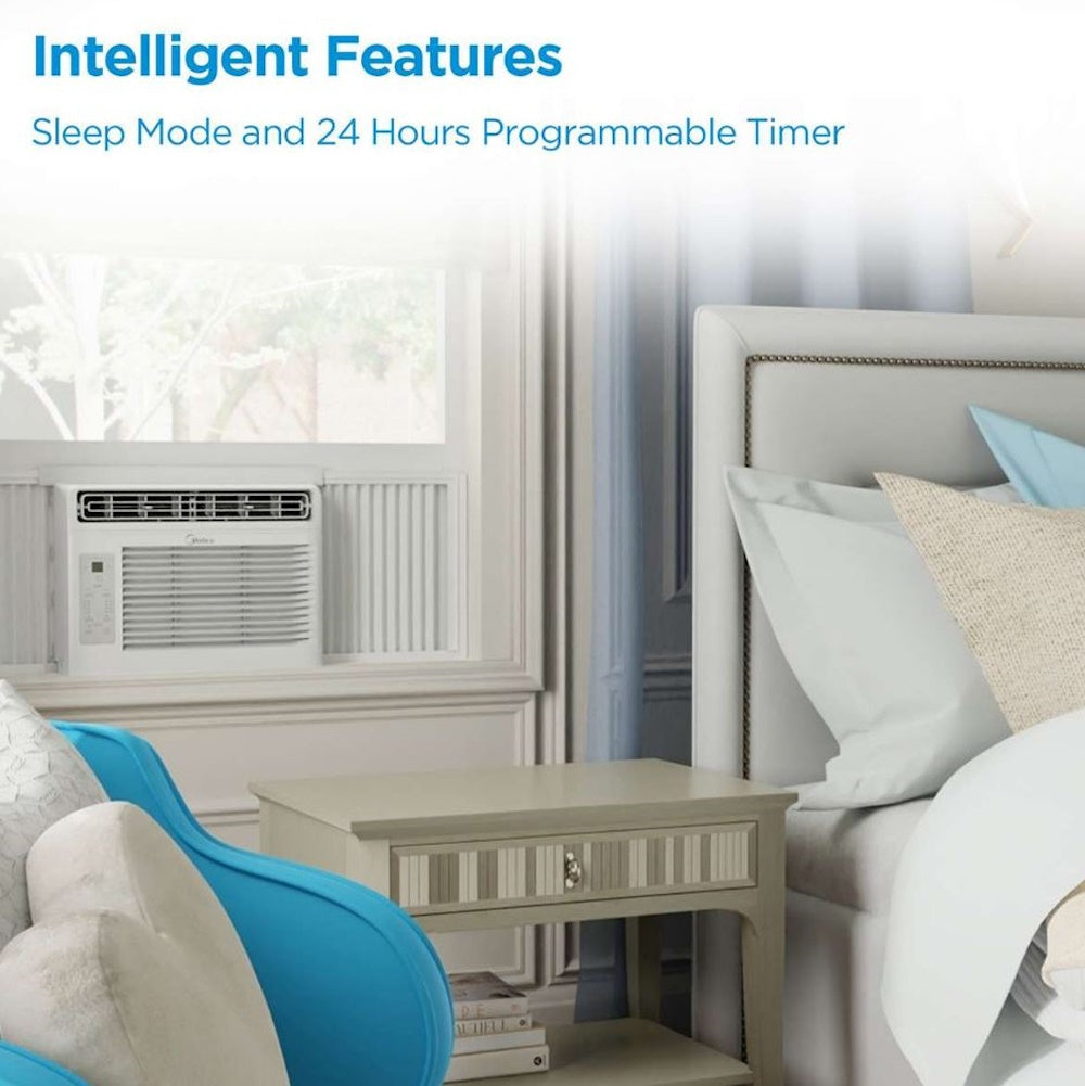 Midea 5,000 BTU Window Air Conditioner with Remote Control, Cools up to 150 sq. ft. MAW05R1JWT-B