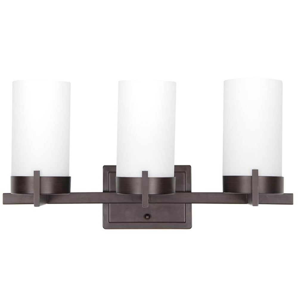 Sunset Lighting Luminette 3-Light Mb Vanity Opal Glass Provincial Bronze F2863-64