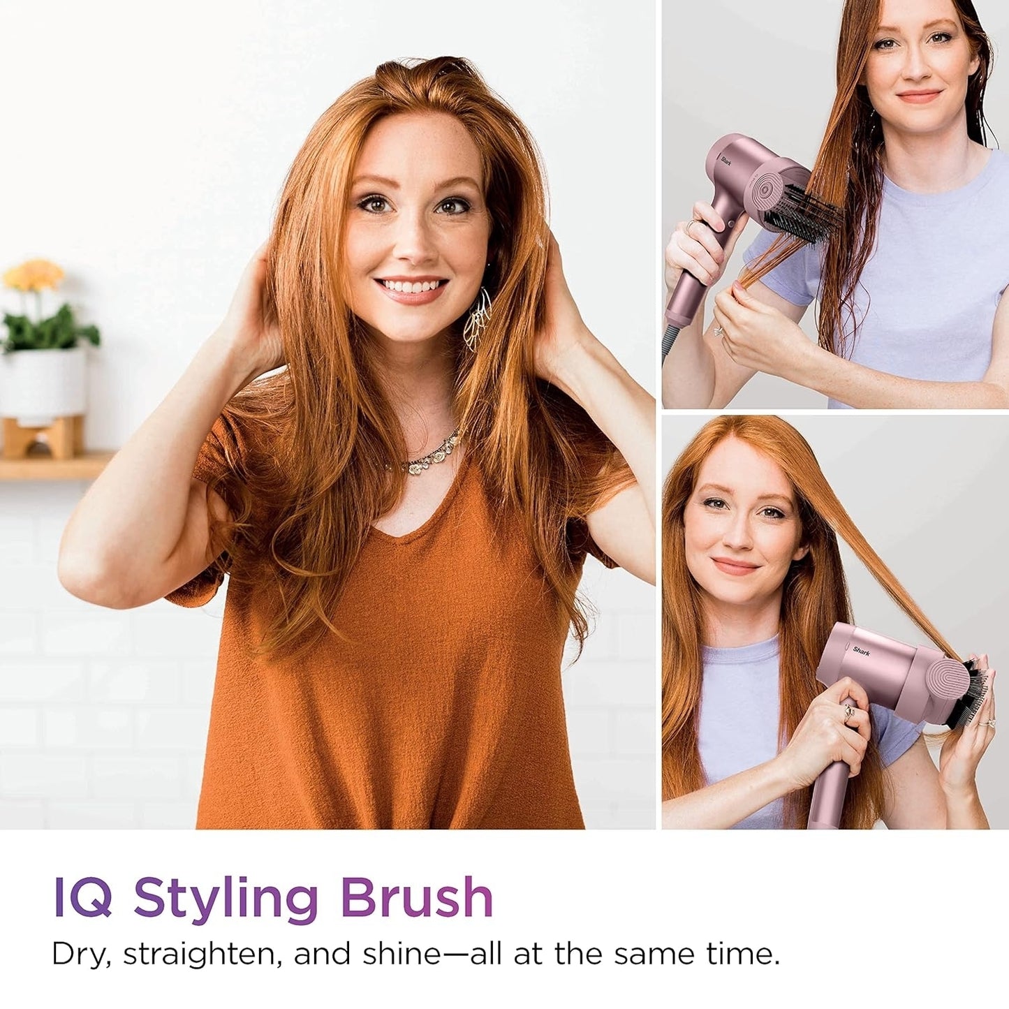 Shark HD112PKBRN HyperAIR Fast-Drying Hair Blow Dryer with IQ 2-in-1 Concentrator and Styling Attachments