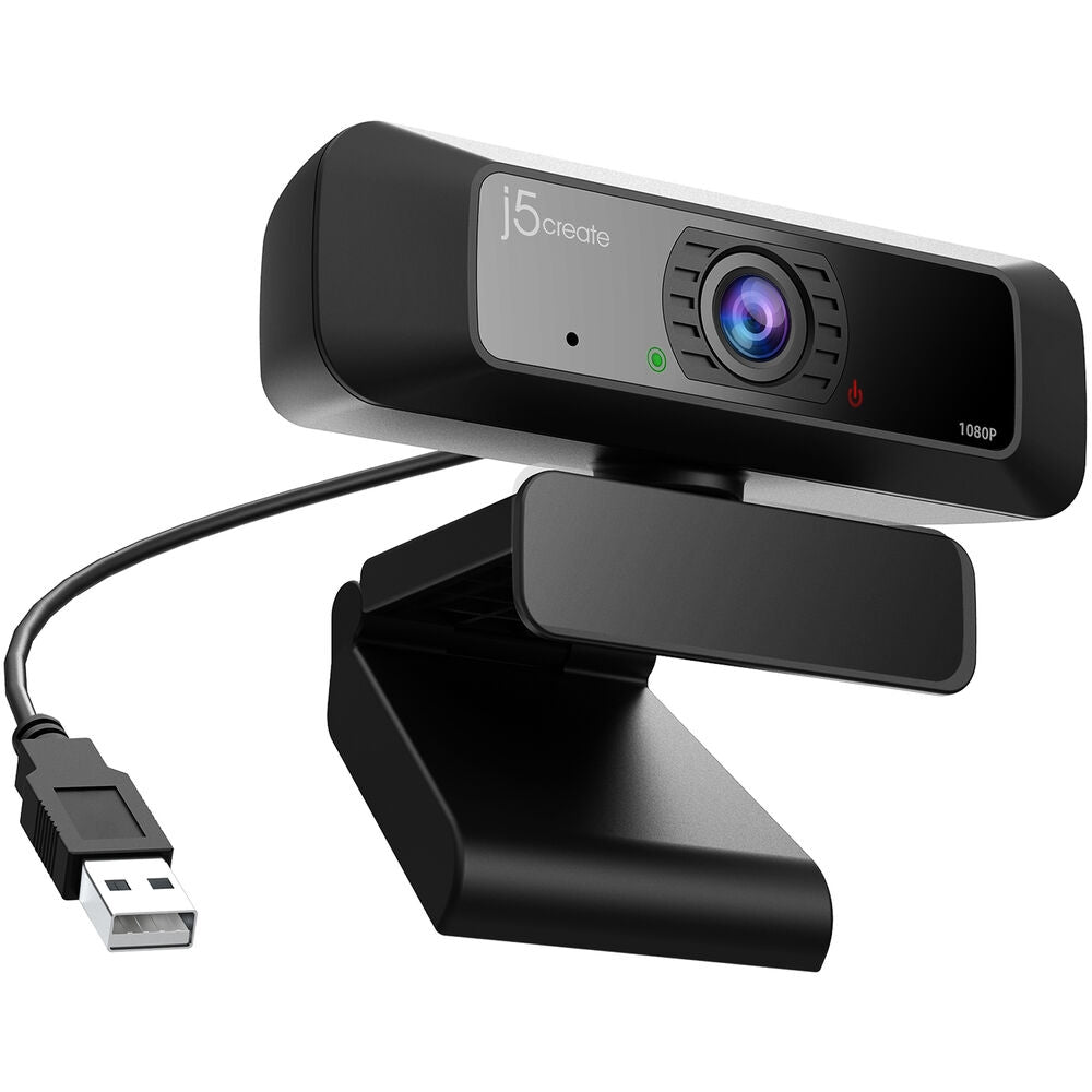 j5create USB HD Webcam 1080p with 360° Rotation - Black JVCU100