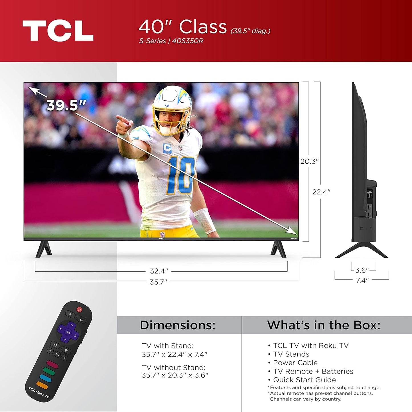 TCL 40" S Class 1080p FHD LED Smart TV with Roku TV - 40S350R