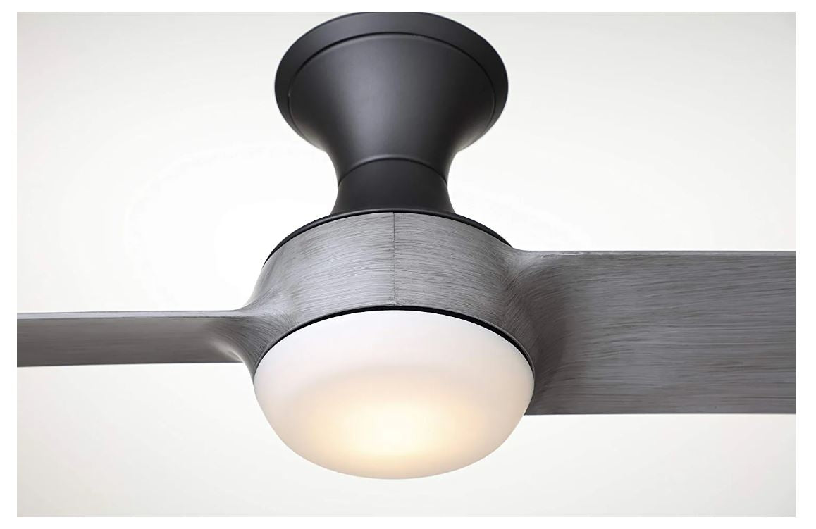 Luminance Duo 54" Graphite LED Indoor Flush Mount Ceiling Fan Light Wall-mounted 2-Blade