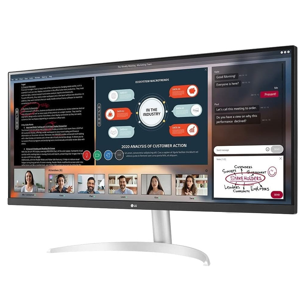 LG 34” UltraWide FHD FreeSync Monitor with HDR 2560x1080 Black 34WP50S-W.AUS