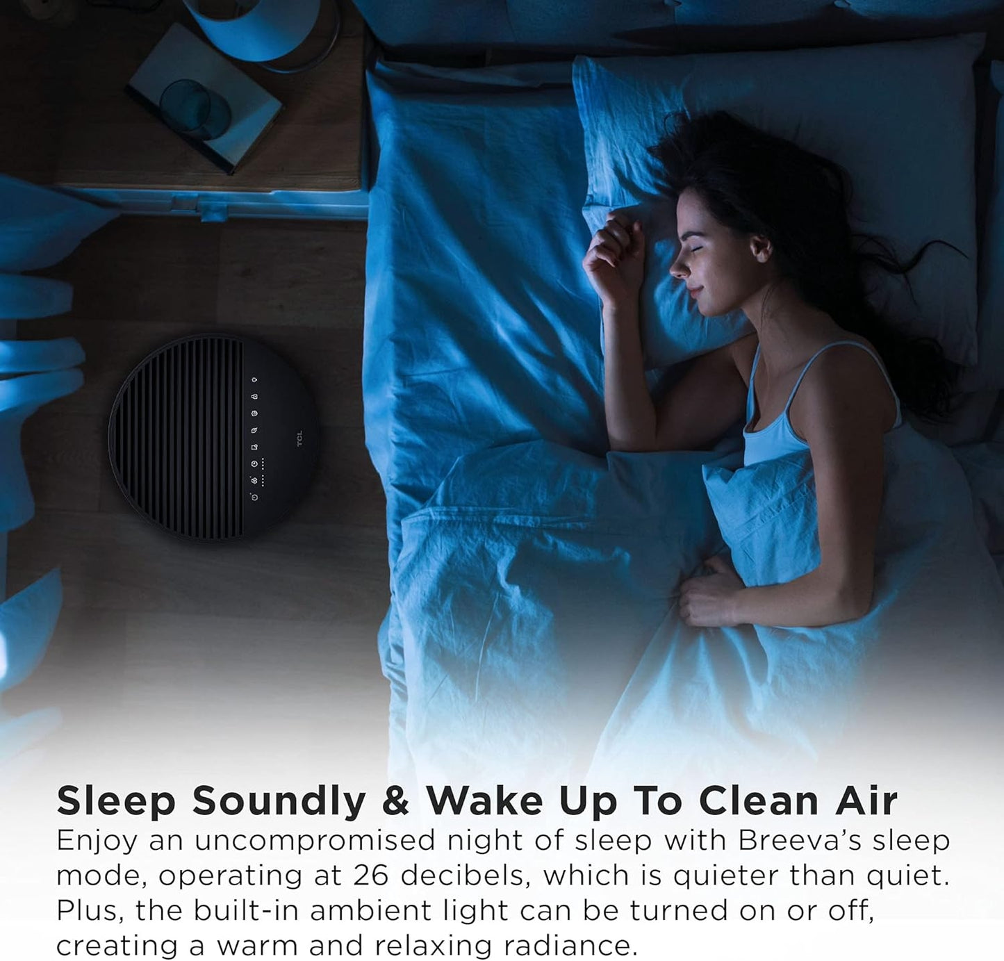 TCL Breeva A3 Smart Air Purifier, up to 1230 sq. ft., 5-Stage Filtration System, True HEPA (H13) Removes 99.97% of Dust / Bacteria / Odors, App & Voice Control, Ultra-Quiet, Black, A315B