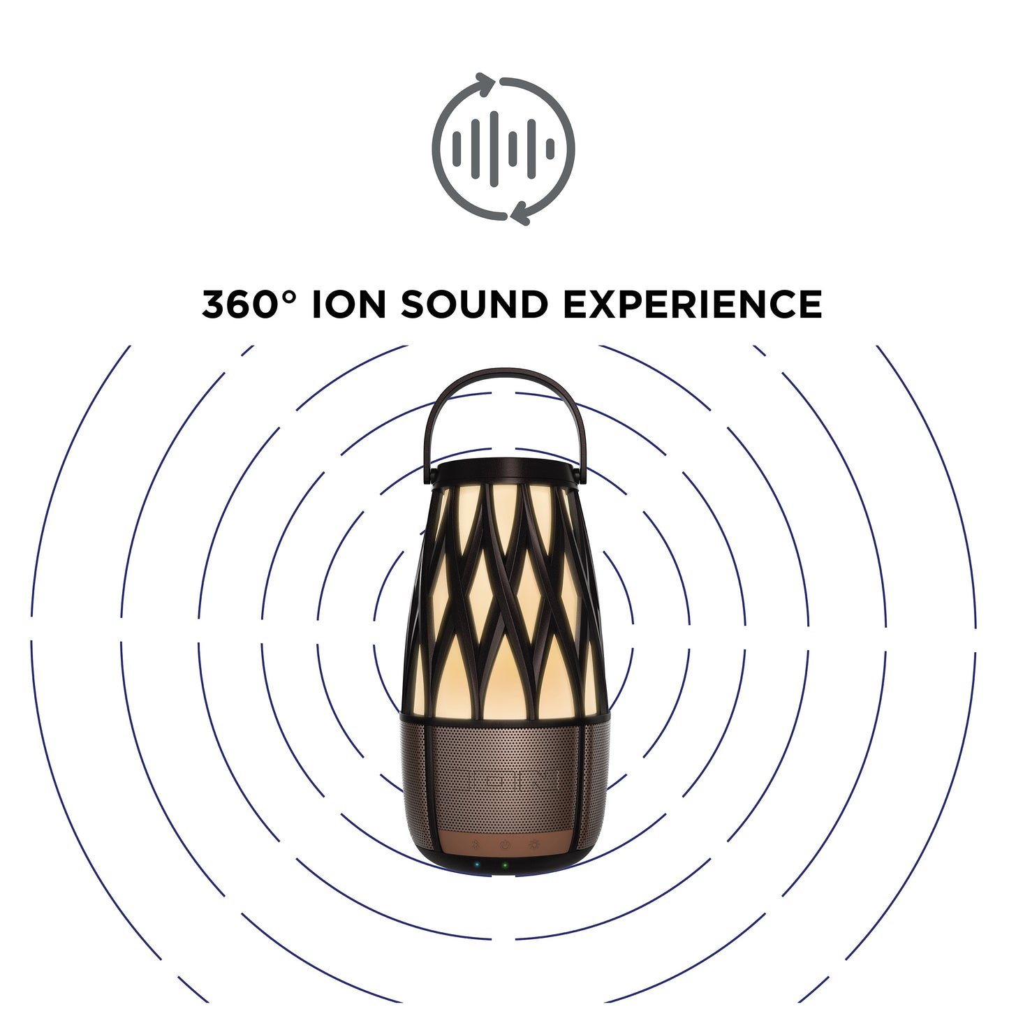 ION Audio Tahiti Link Speaker Solar Lantern-Style Outdoor Bluetooth Speaker ISP136BZ
