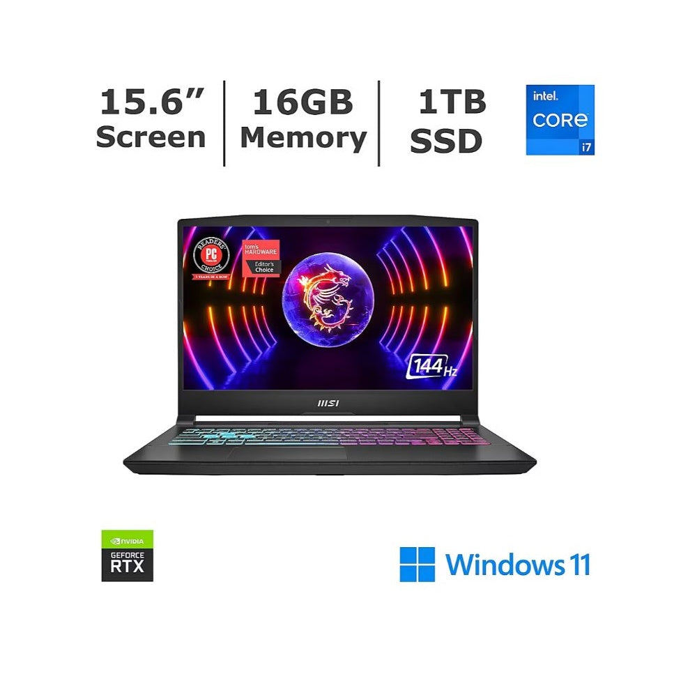 MSI Katana 15 15.6" 144Hz FHD Gaming Laptop, Intel Core i7-13620H, 16GB Memory, 1TB SSD, NVIDIA GeForce RTX 4060 Laptop GPU Windows 11