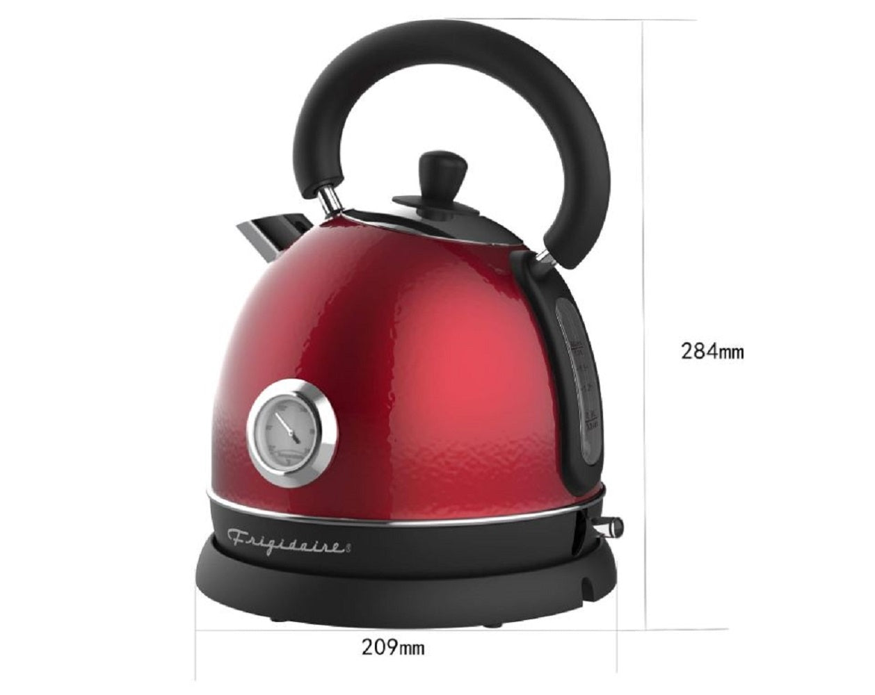 Frigidaire Retro Electric Hot Water Kettle Speed Boil Tech, Bpa-Free, 1.8 liters, Stainless Steel, Red EKET125-RED