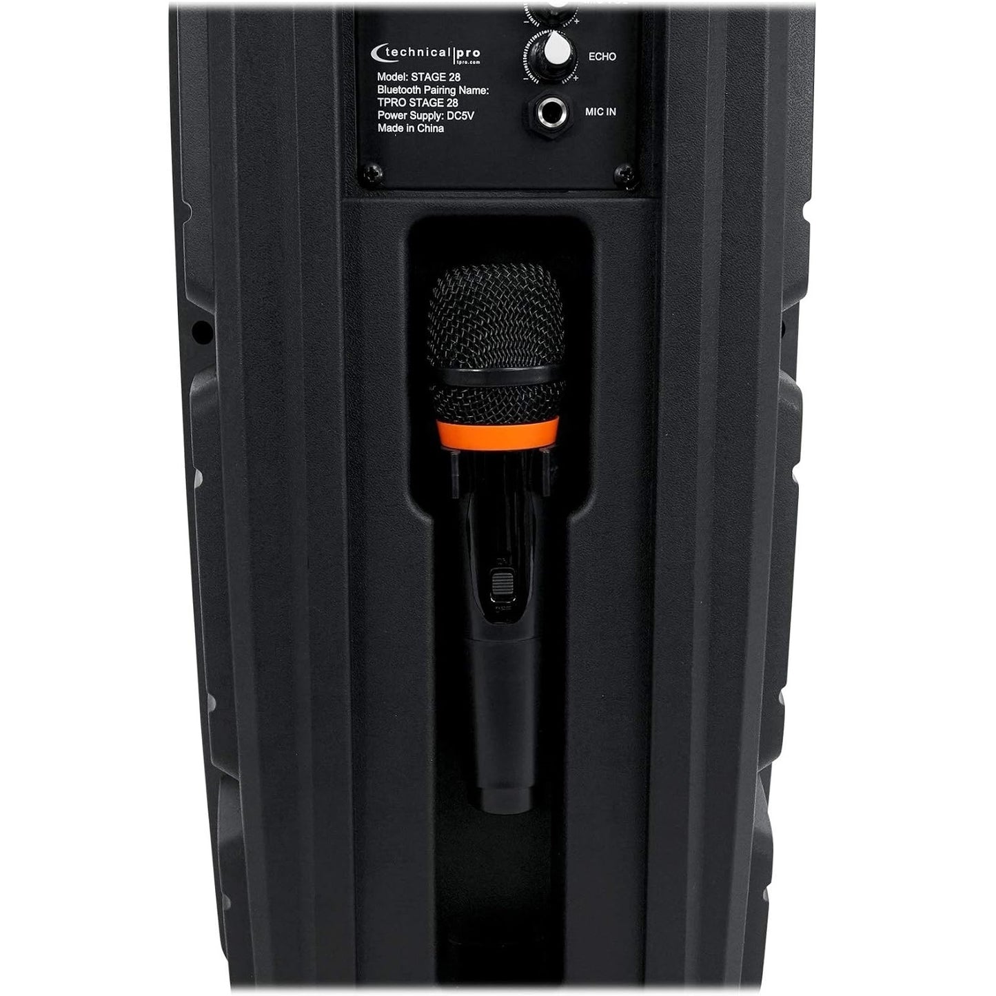 Technical Pro STAGE28 Dual 8" Rechargeable LED Bluetooth Speaker + Stand + Mic
