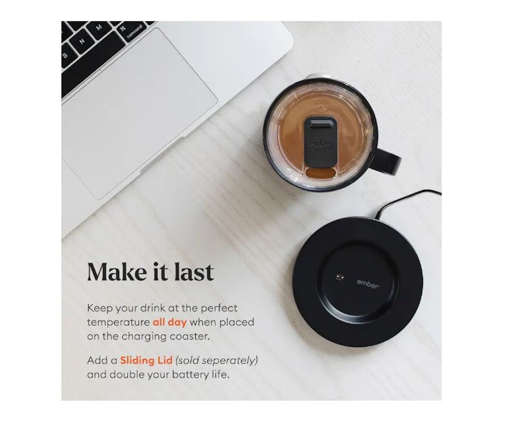 Ember Temperature Control Smart Mug 2 14oz Black App-Controlled 80 Min Battery Life CCM21C1417AM