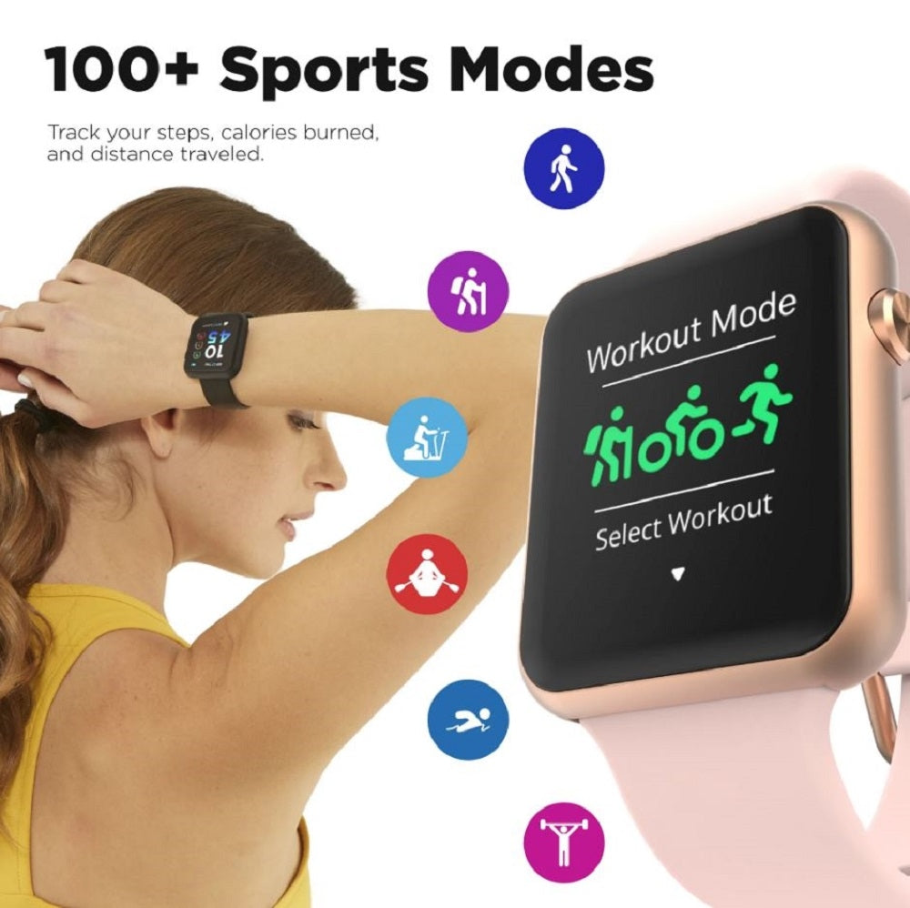 iTouch Air 4 Smartwatch Rose Gold Case With Blush Silicone Strap 41mm TA4M01-C12