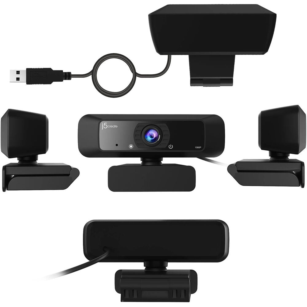 j5create USB HD Webcam 1080p with 360° Rotation - Black JVCU100