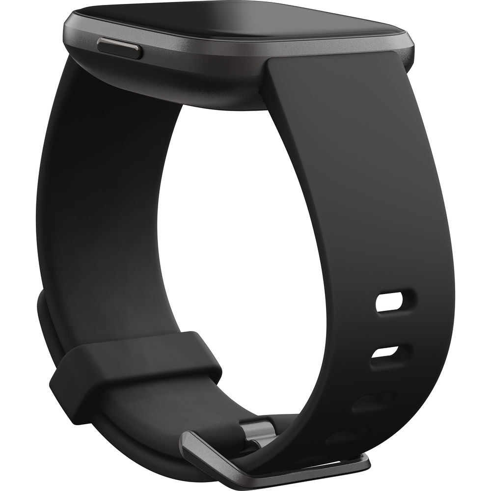 Fitbit Versa 2 Health/Fitness Smartwatch Black Aluminum w/ Bonus Band FB507BKBKL