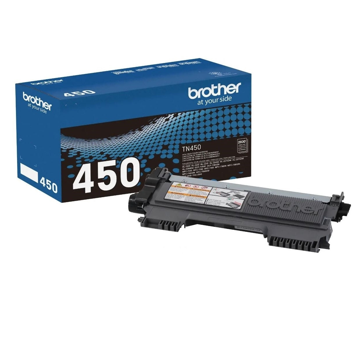 Brother TN450 High-Yield Toner Cartridge Black Yields up to 2,600 pages