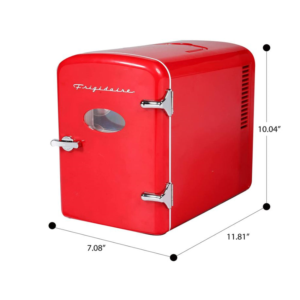 Frigidaire EFMIS175-RED Portable Mini Fridge-Retro Compact 6-Liter 9-Can