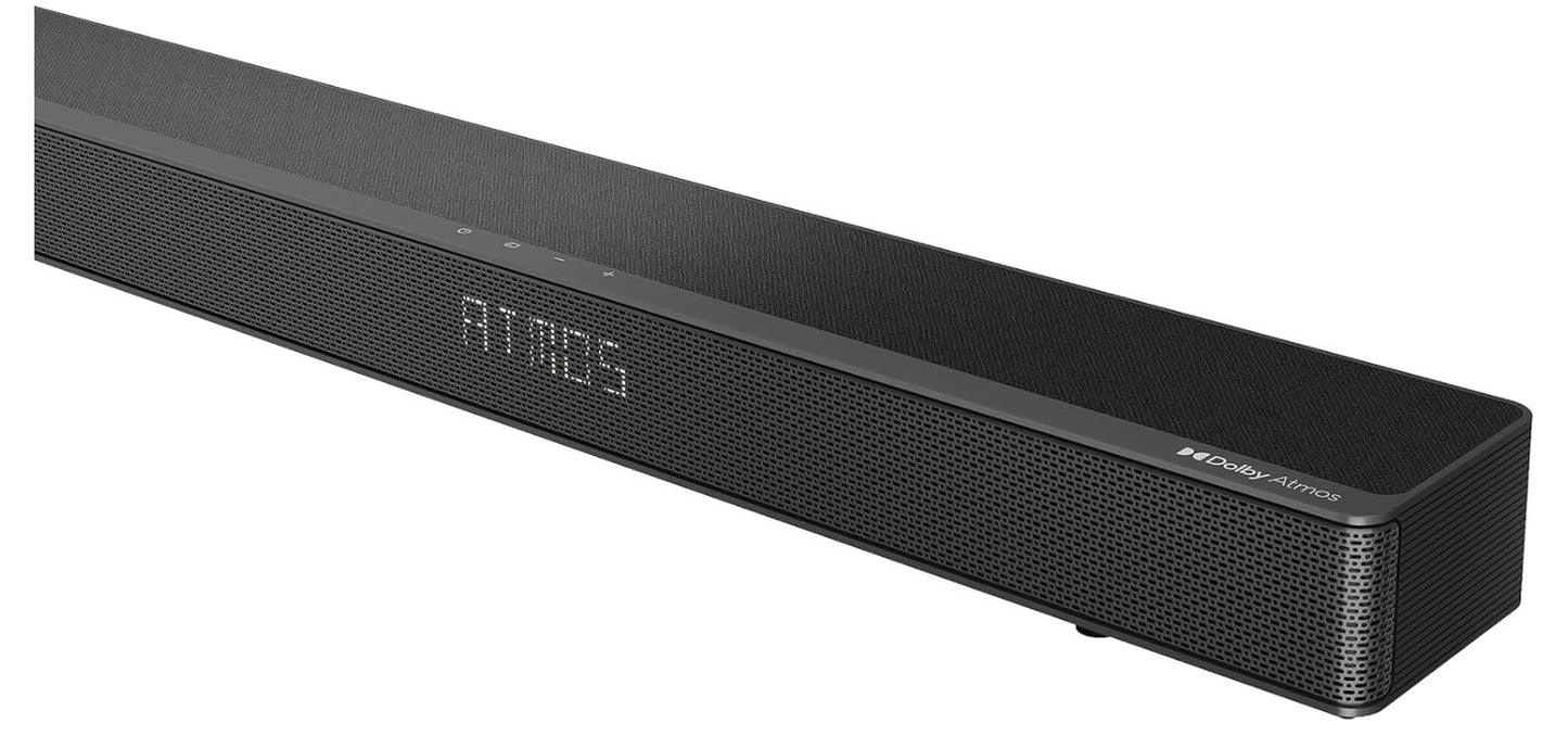 Soundbar Speaker Black 3.1.2 Channels 360 W, Subwoofer, AC power cords, Optical cable, HDMI Cable, Remote control, Hardware screw kit, and User guide.