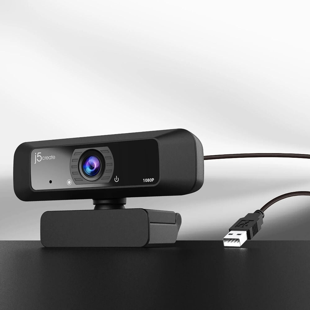 j5create USB HD Webcam 1080p with 360° Rotation - Black JVCU100
