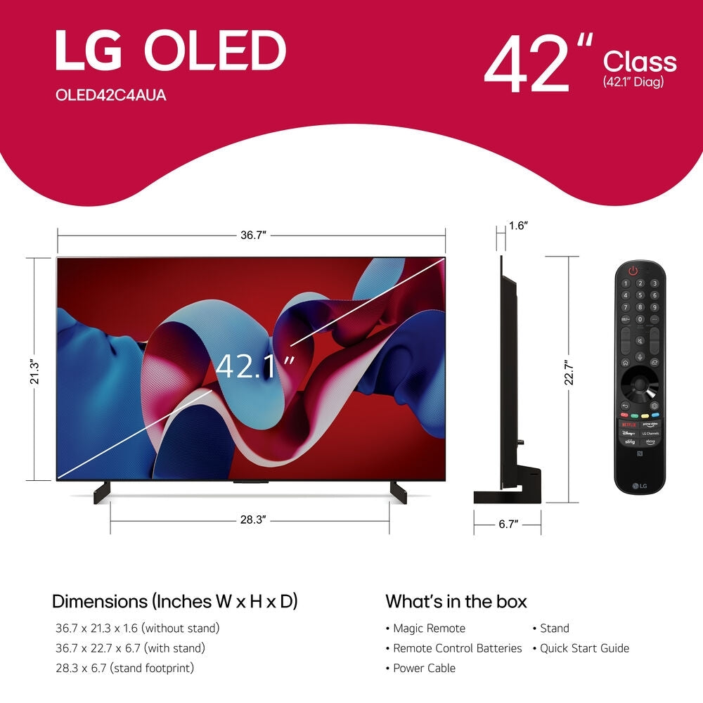 LG 42" Class C4 Series OLED evo 4K UHD Smart webOS TV OLED42C4PUA