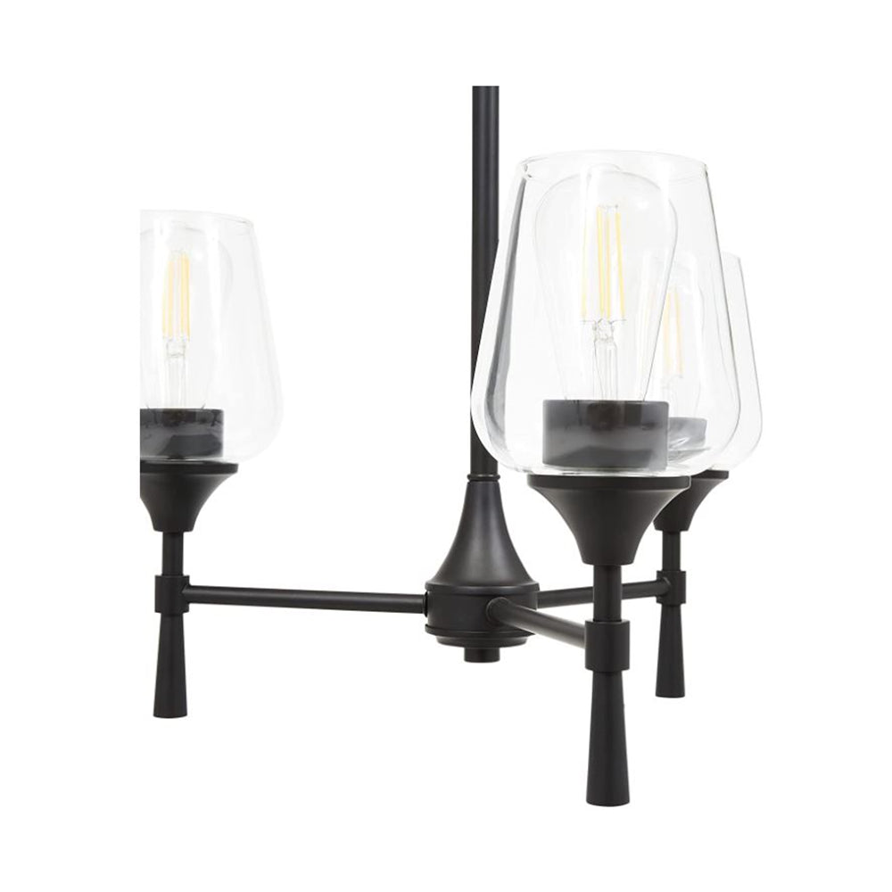 Luminance Black Chandelier 3-Light for Foyer | Hanging Ceiling Fixture Adjustable Chain F27033-31