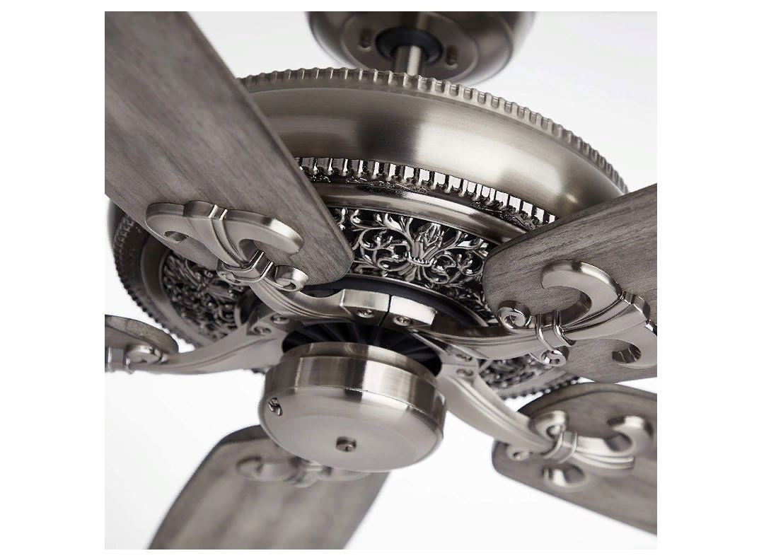 Kathy Ireland Home Crown Select Eco 60in Ceiling Fan | Home Improvement Fixture with Wall Control | Light Kit Adaptable, Antique Pewter with Smoky Grey Blades CF4502AP-B78SMG