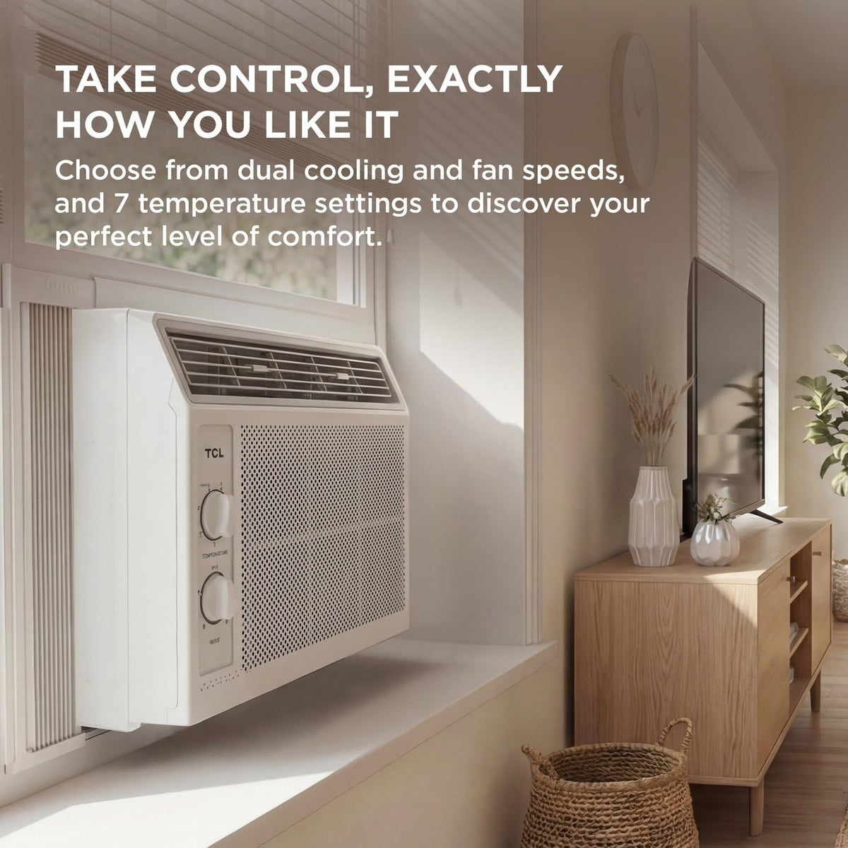 TCL 5,000 BTU (DOE) Mechanical Window Air Conditioner Cools 150 sq. ft. in White H5W33M