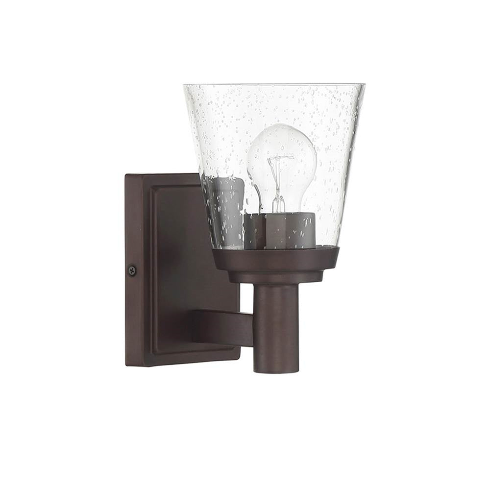 Sunset Lighting Riella 1-Light MB Vanity Clear Seeded Glass Provincial Bronze F24101-64