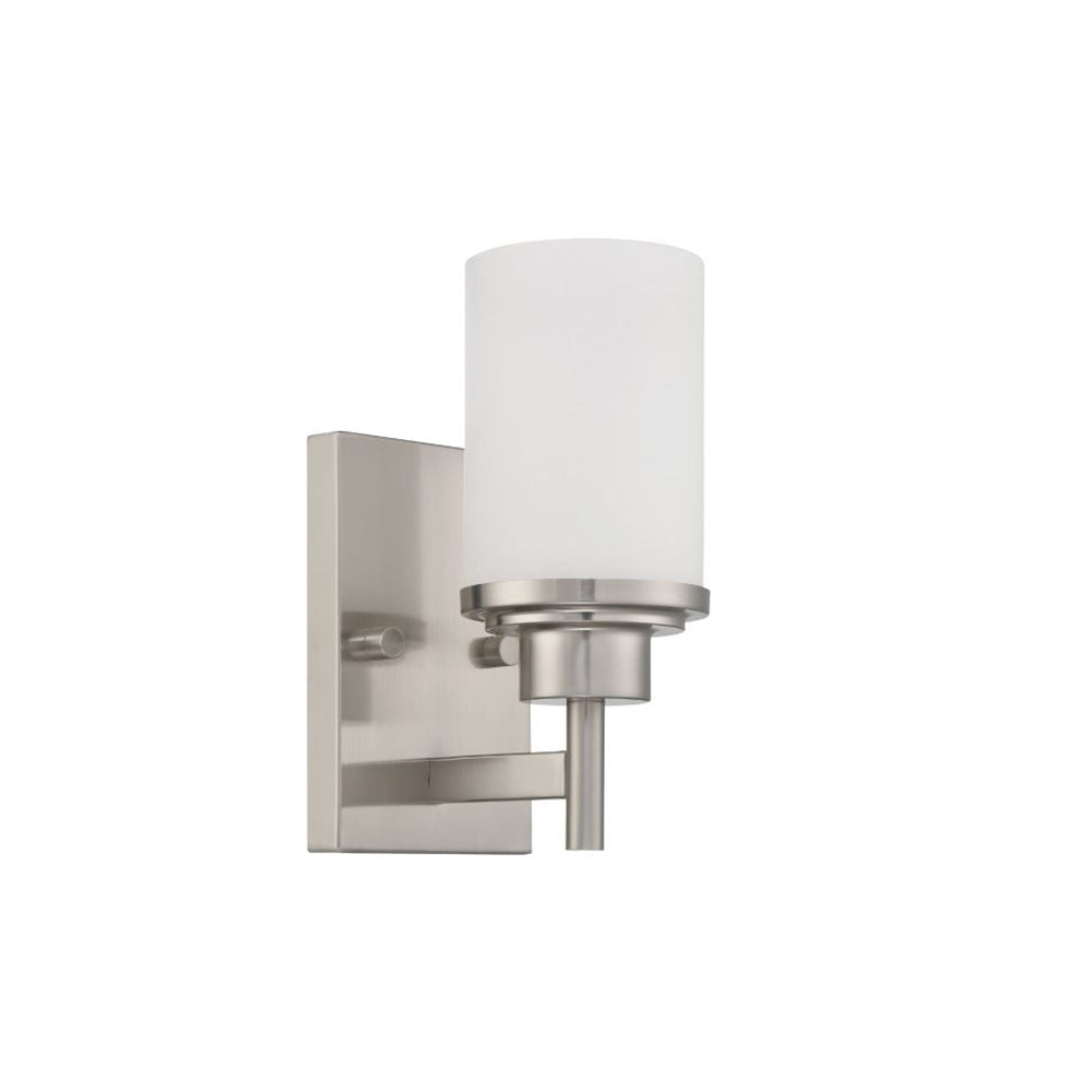 Luminance 1-Light Vanity Linen Glass MB 100W 120v Bright Satin Nickel - F17031-80