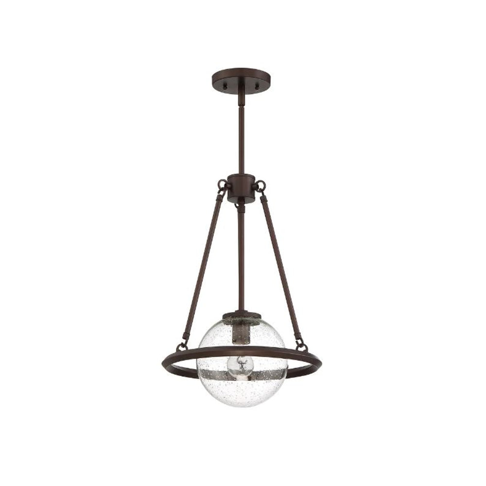 Sunset Lighting Messier 1-Light Pendant Clear Seeded Glass Provincial Bronze - F26111-64