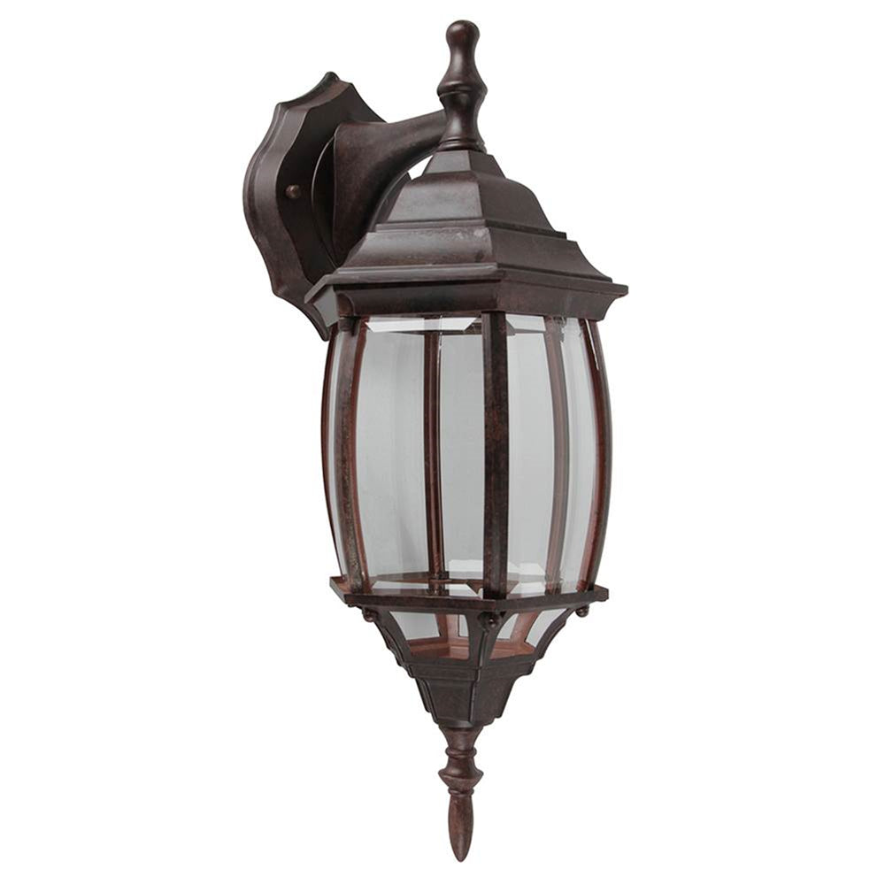 Sunset Lighting F7813-62 Outdoor Wall Sconce with Clear Beveled Glass, Rubbed Bronze Finish