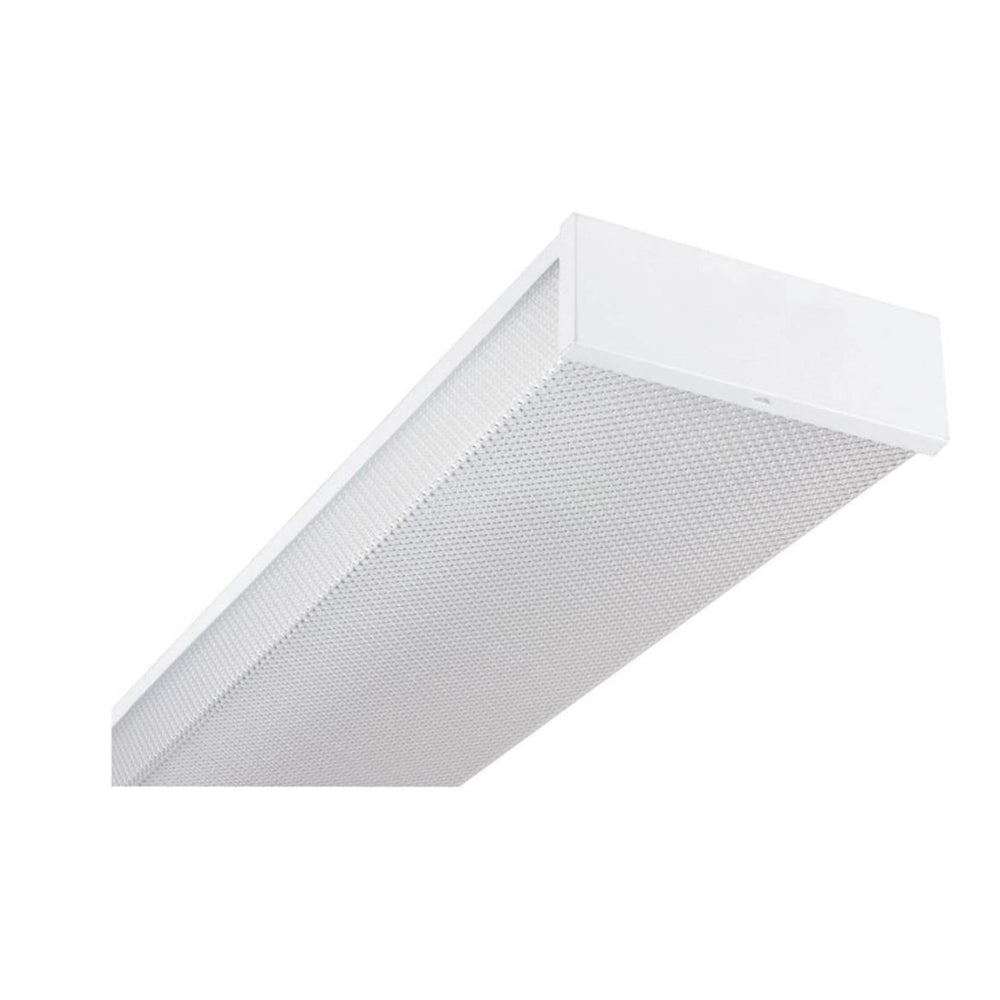 Sunset Lighting 48" 2-Light Flush Mount w/ Clear Prismatic Acrylic Lens Shades, White Finish F9861-30