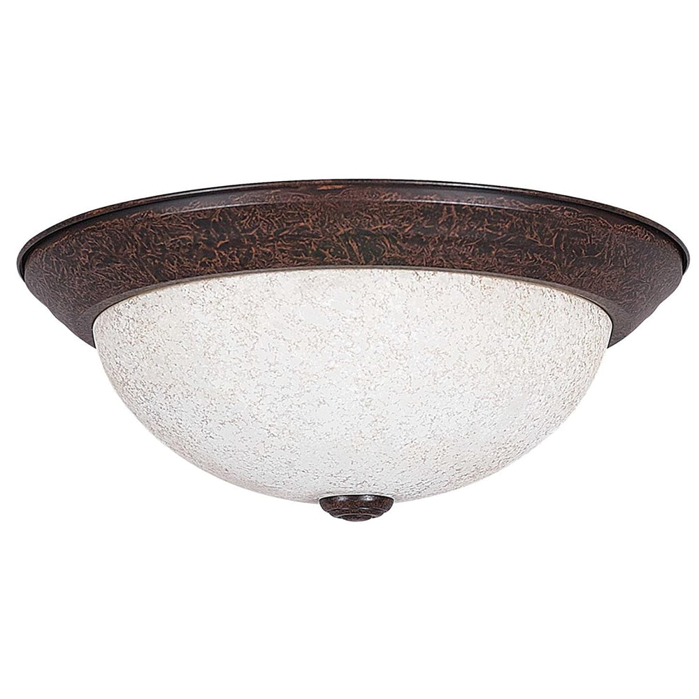 Sunset Lighting 15" Flush Mount with Turismo Glass Rubbed Bronze Finish - F7664-62