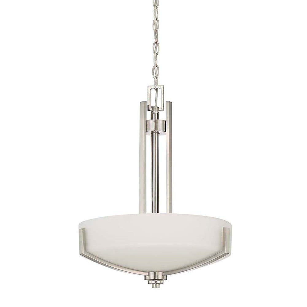 Sunset Lighting 3-Light Bowl Pendant Bright Satin Nickel F22003-80