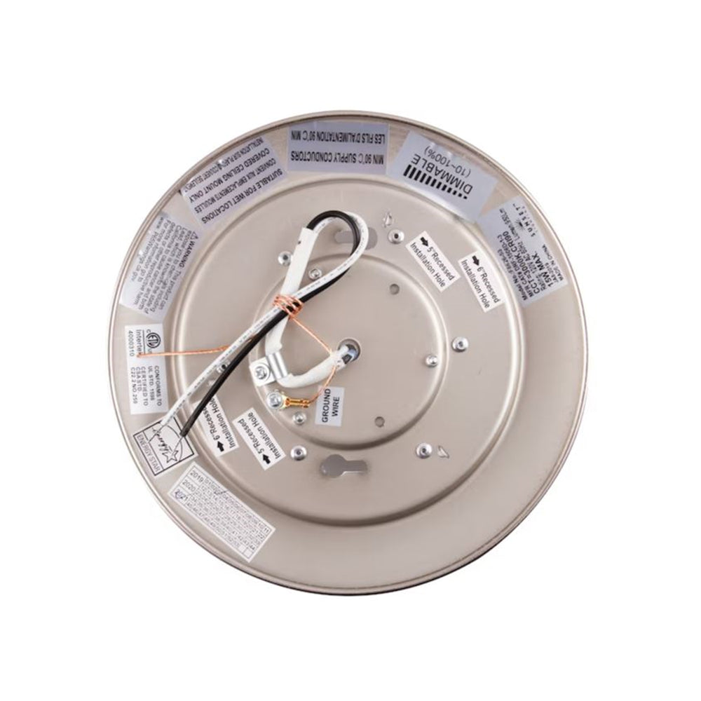 Sunset Lighting Satin Nickel 7-1/2" 1200Lm Soft White Round Dimmable Canless Recessed Downlight F8626-53