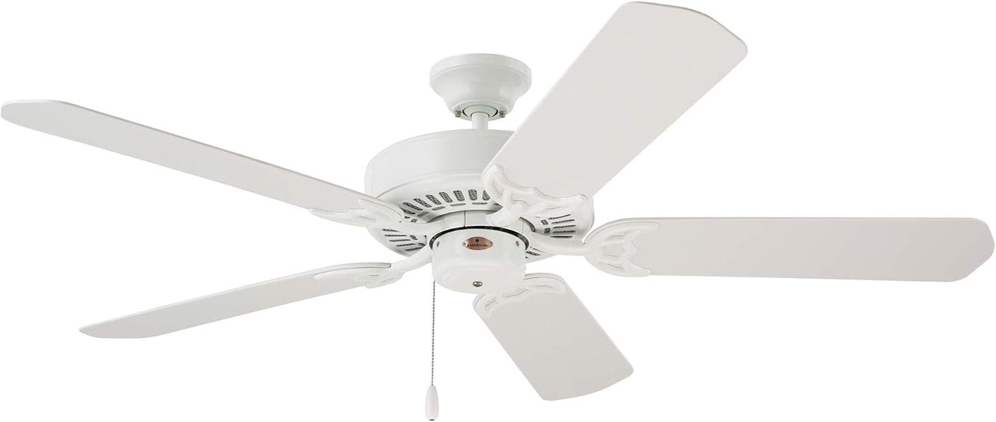 kathy ireland HOME by Luminance Summer Night 52-in Appliance White Indoor/Outdoor Ceiling Fan 5-Blade CF652WW