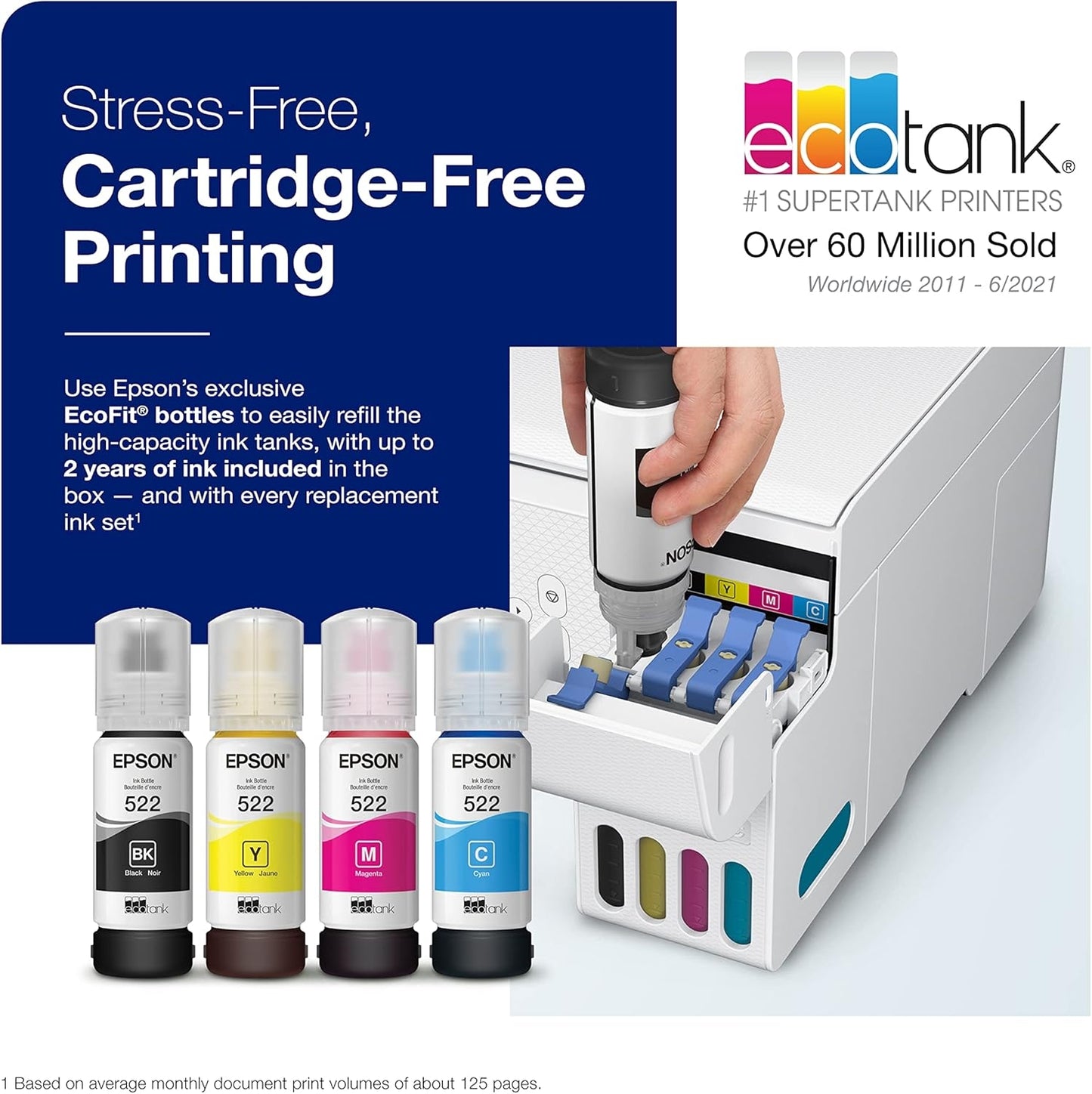 Epson EcoTank ET-2803 Wireless Color All-in-One Printer with Scan and Copy