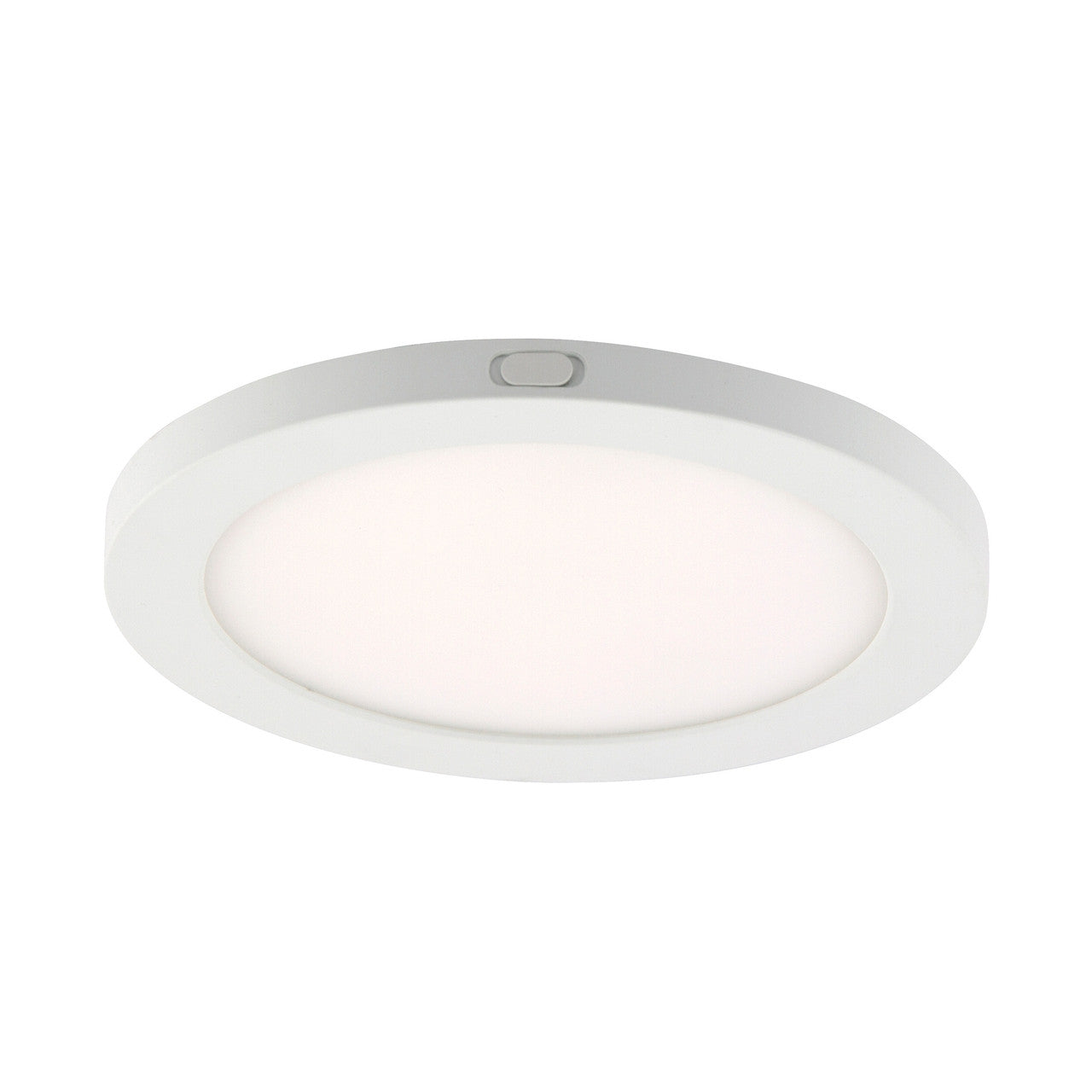 Sunset Lighting 7" PANEL 12W 800LM 3000K LED Surface Mounted Round Panel Light F8206-30 - Frosted PC Thermal Plastic, Dimmable, DOB - with White Finish