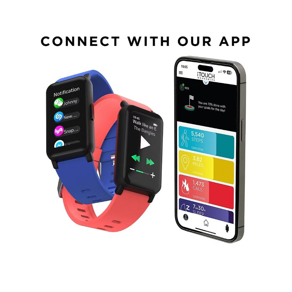 iTouch Active 4 Unisex Blush Smartwatch Fitness Tracker TC4S01-G12