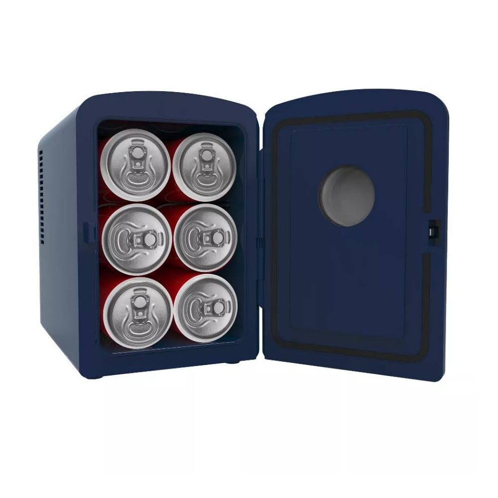 Frigidaire 9 Can Denim Retro Beverage Portable Mini Refrigerator EFMIS199INDIGO