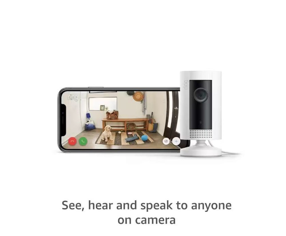 Ring Indoor Cam (1st Gen) Plug-In Smart Security Wi-Fi Video Camera with 2-Way Talk and Night Vision, White 8SN1S9-WEN0