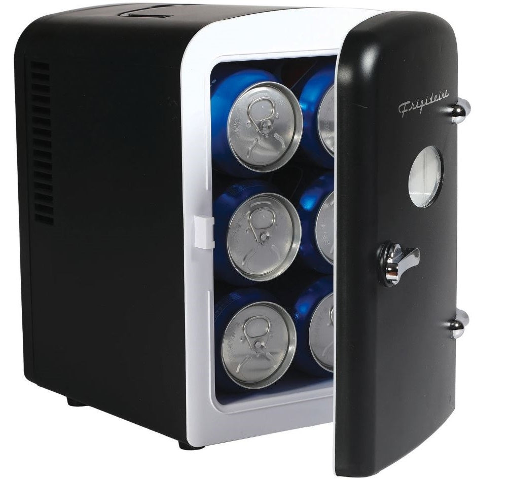 Frigidaire 6 Can/4L Mini Personal Retro Fridge Cooler EEFMIS229-BLACK