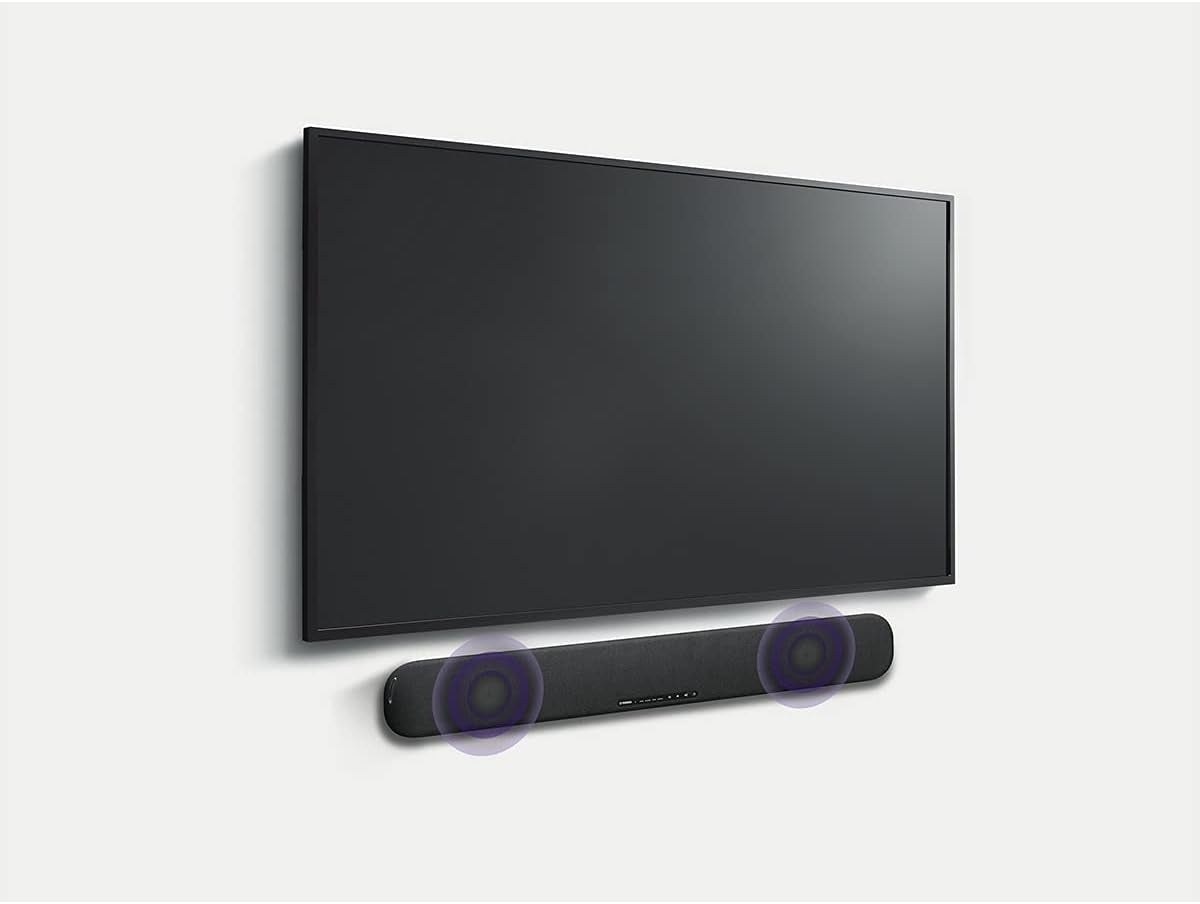 Yamaha SR-B20A Sound Bar with Built-in Subwoofers and Bluetooth, DTS Virtual:X, Black