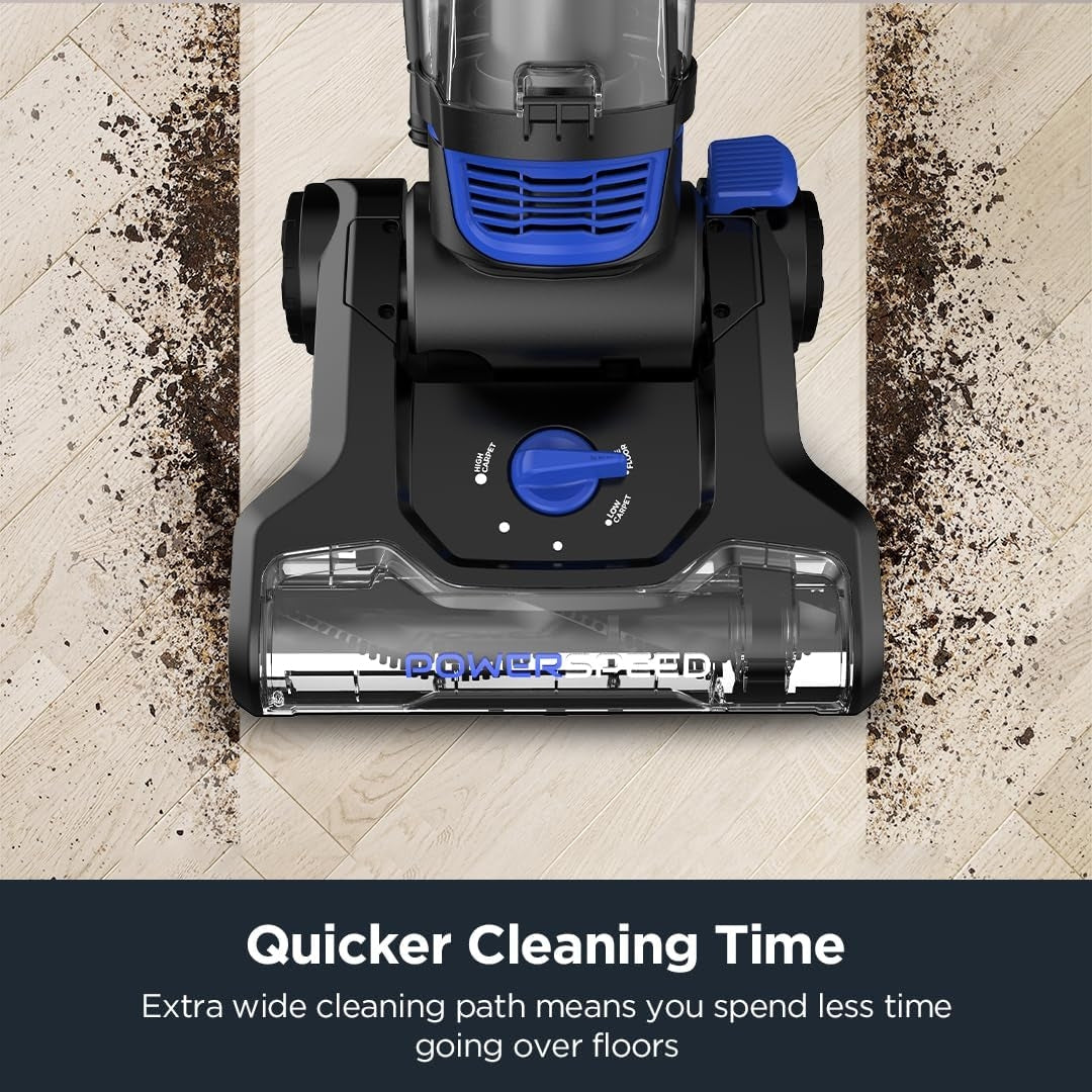 Eureka PowerSpeed Lightweight Powerful Pet Upright Vacuum Cleaner, for Carpet and Hard Floor NEU280 Blue