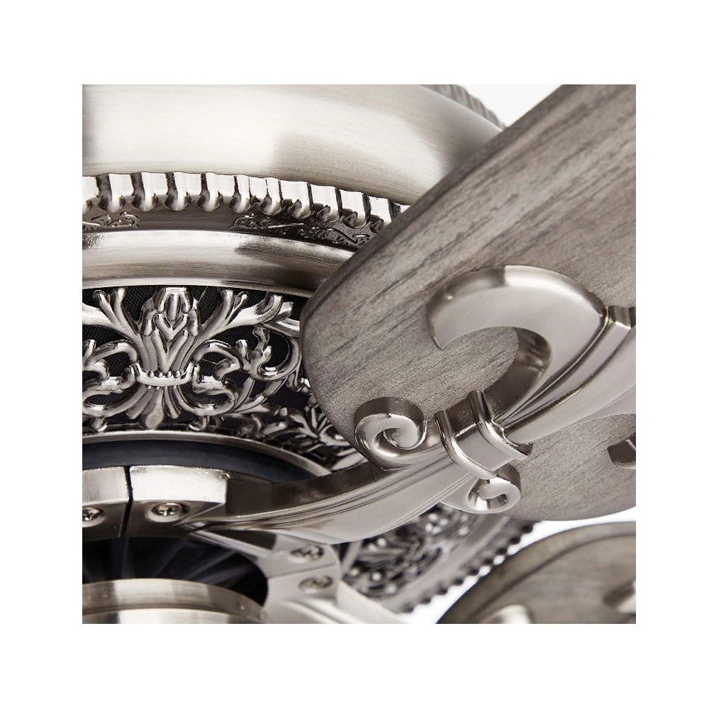 Kathy Ireland Home Crown Select Eco 60in Ceiling Fan | Home Improvement Fixture with Wall Control | Light Kit Adaptable, Antique Pewter with Smoky Grey Blades CF4502AP-B78SMG