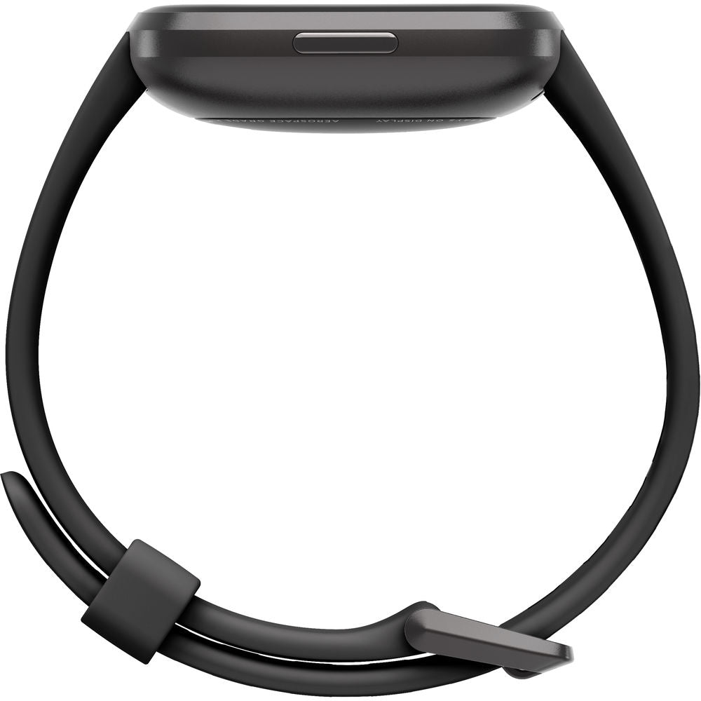 Fitbit Versa 2 Health/Fitness Smartwatch Black Aluminum w/ Bonus Band FB507BKBKL